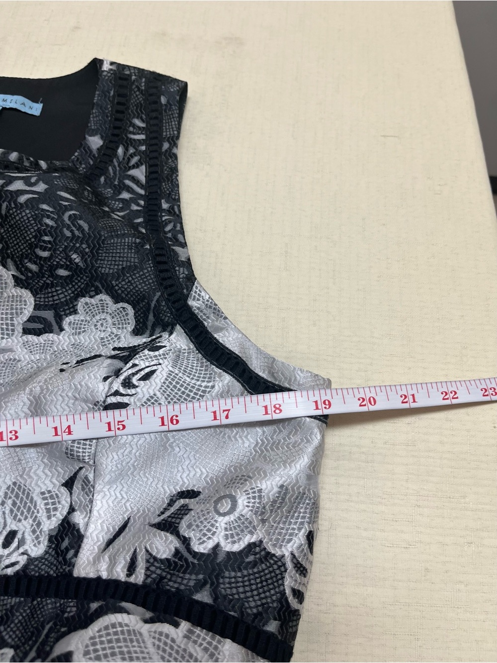 Antonio Melani size 12 black silver grey fit & flare jacquard dress - Picture 6 of 15